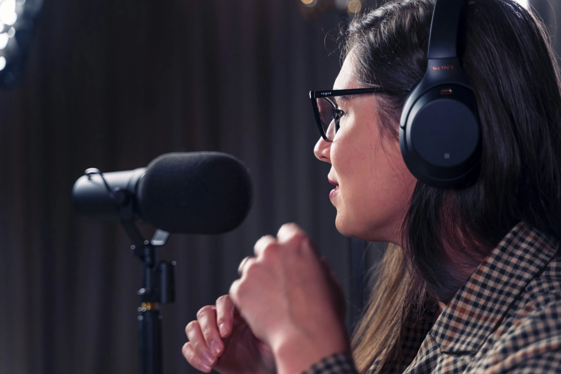 Podcast recording session